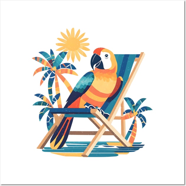 Parrot on vacation Wall Art by Midcenturydave
